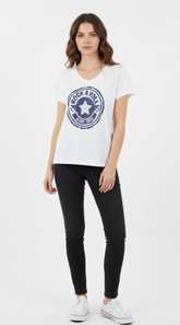 VENCA WOMENS FRONT PRINT T-SHIRT